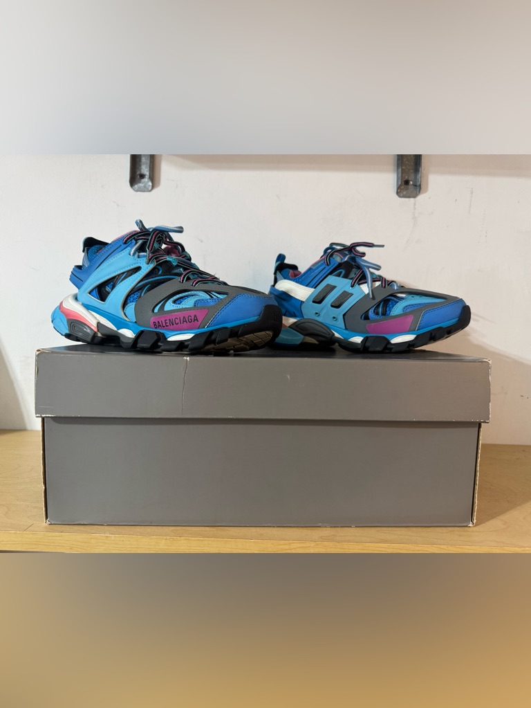 Balenciaga Blue And Purple Trail Athletic Sneakers